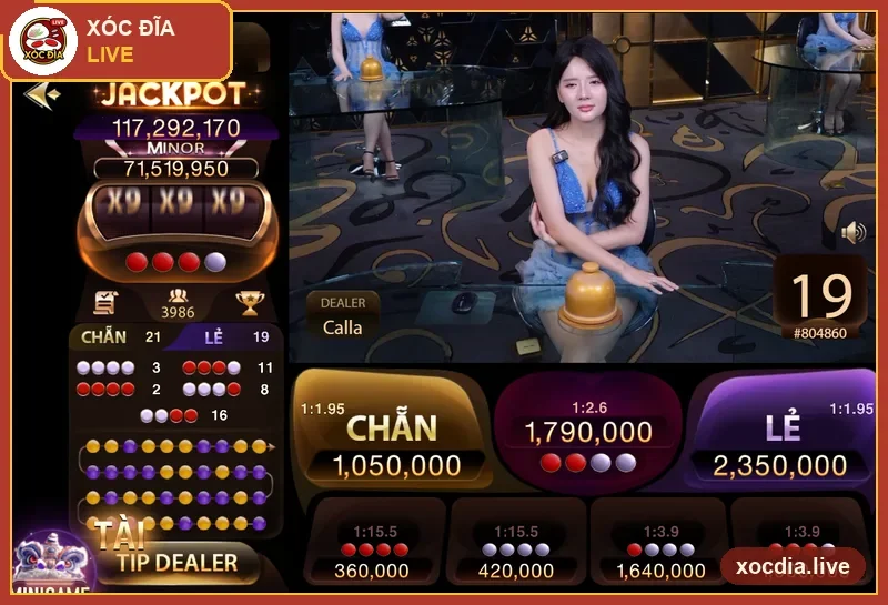 Bàn xóc đĩa live có dealer trên Gemwin — ảnh chụp thực tế