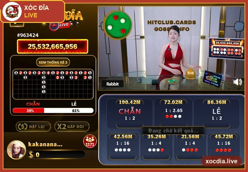 Bàn xóc đĩa live có dealer thật trên Go88 — ảnh chụp thực tế